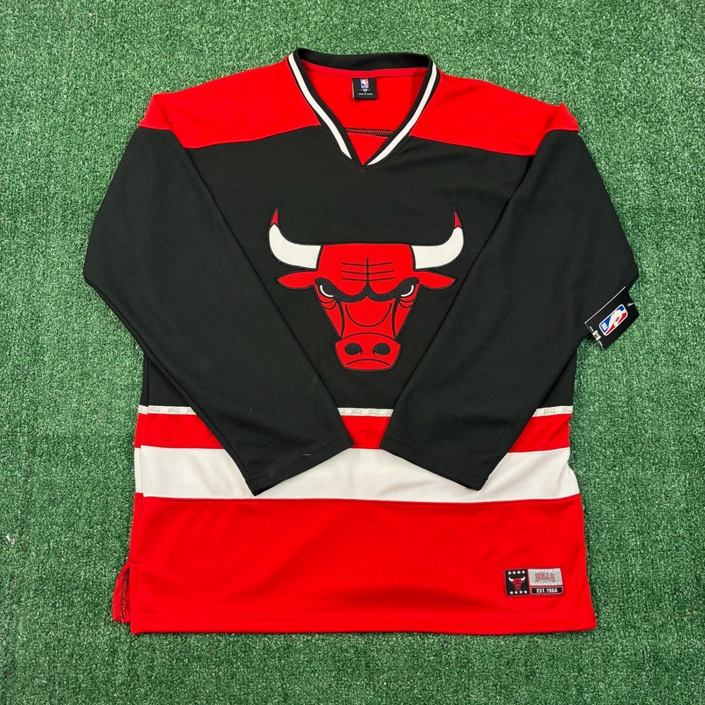 Y2K NBA Chicago Bulls Embroidered Hockey Jersey